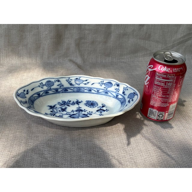 Vintage Hand Painted Blue Meissen Serving Dish For Sale - Image 9 of 15