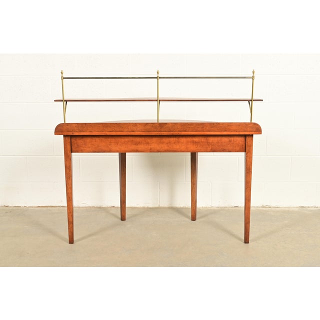 Baker Furniture Federal Banded Mahogany Demilune Console Table or Entry Table For Sale - Image 11 of 13