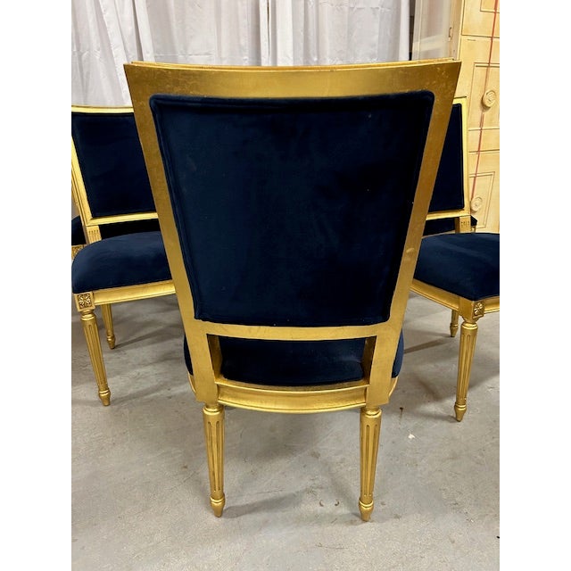 21st Century Louis XVI Style Gold Gilded Ethan Allen Chairs, Set of 8 For Sale - Image 15 of 16