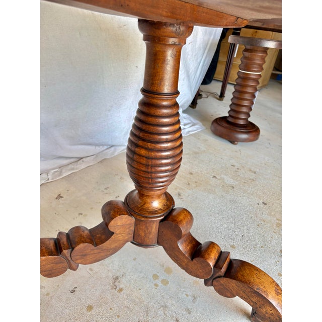 19th Century French Walnut Louis Philippe Pedestal Table For Sale - Image 9 of 12