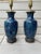 Beautiful royal blue floral pattern side lamps. Perfect for a guest bedroom.