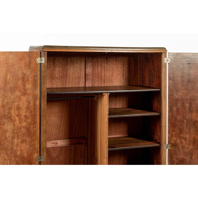 Antique French Art Deco Mahogany Wardrobe Armoire Cabinet, 1940s For Sale In Detroit - Image 6 of 17