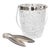 Mid Century French Chrome & Cut Crystal Ice Bucket With Tongs For Sale