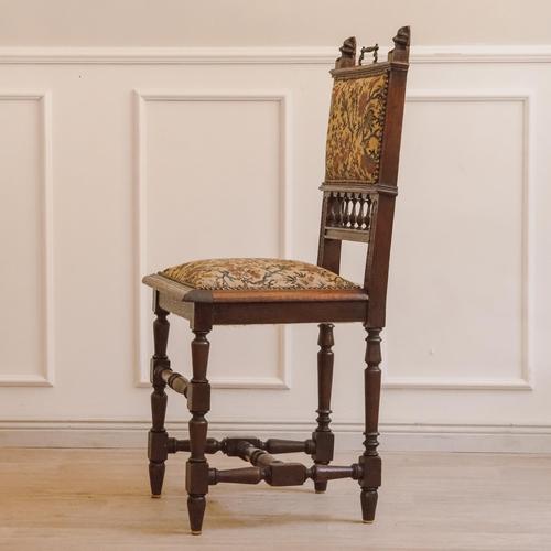 Gründerzeit Historicism Style Chairs in Oak with Tapestry Upholstery, 1890, Set of 6 For Sale - Image 13 of 18