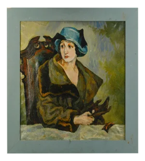 Woman with Blue Hat, Oil on Canvas, 1960s
