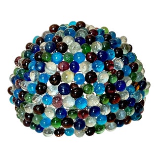 Hand-Crafted Murano Glass and Iron Lamp, 1950s For Sale