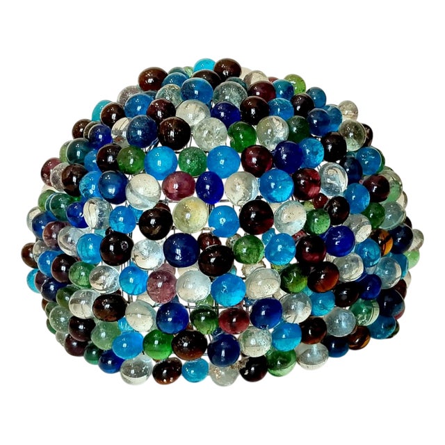 Hand-Crafted Murano Glass and Iron Lamp, 1950s For Sale