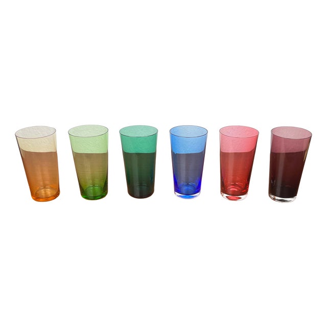 Mid-Century Modern German Drinking Glasses, 1960s, Set of 6 For Sale