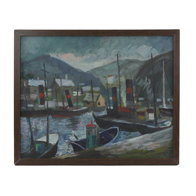 Nandor Vagh-Weinmann (1897-1978) France/Hungary. Pier by the Sea For Sale - Image 9 of 9