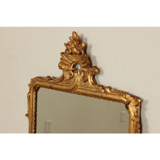 Vintage Italian Carved Giltwood Wall Mirror For Sale - Image 14 of 17