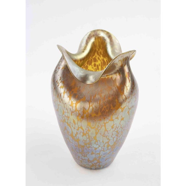 Iridescent Glass Vase attributed to Loetz, 1930s For Sale - Image 3 of 5