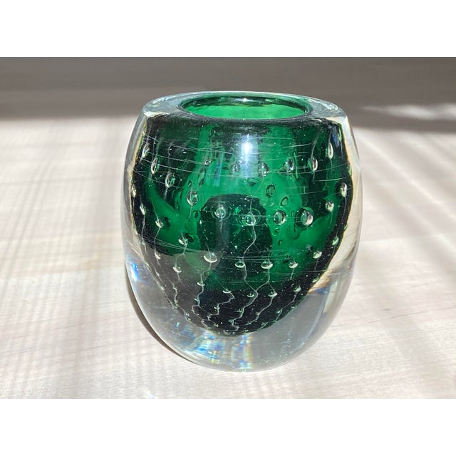 MidCentury Green Murano Glass Toothpick Holder Chairish