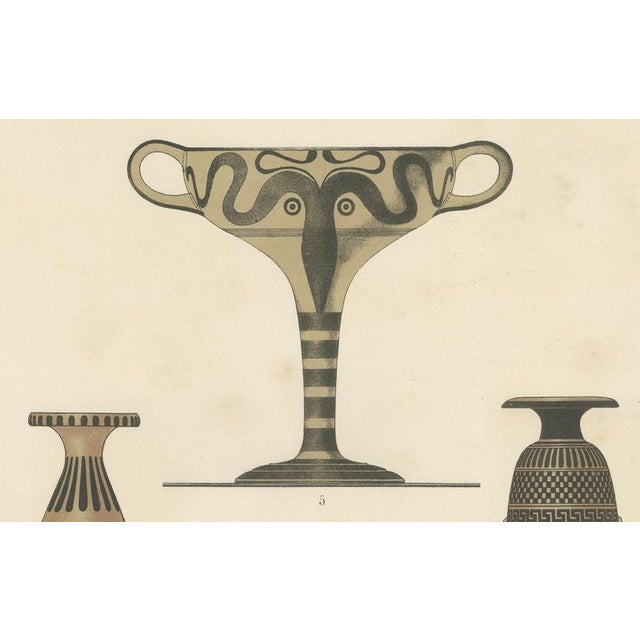 Paper Albert Genick, Greek Bottles & Drinking Cup Color Lithograph, 1883, Lithograph For Sale - Image 7 of 10