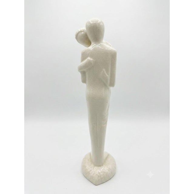 Mid-Century Modern Abstract Carved Stone Figural Sculpture on Heart Base For Sale - Image 4 of 5