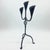 Hand Forged Iron Candelabra 27″ (68cm) Antique Copper Finish 3-Arm Sculptural Tulip Cup Centerpiece For Sale - Image 6 of 6