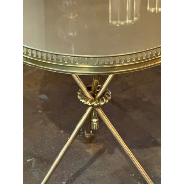 Transitional Italian Jansen Manner Brass Side Table For Sale - Image 3 of 7