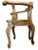 Delightful decorative piece. Elegantly carved, unfinished tropical wood with cane seat.