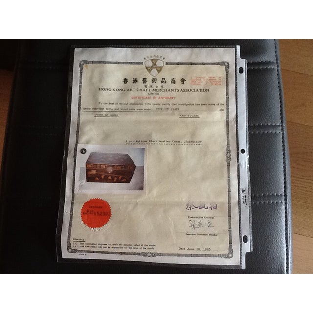 1920s Antique Black Leather Chest Chairish