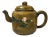 Vintage Chinese Mustard Yellow Graphic Zisha Clay Teapot Art Display For Sale