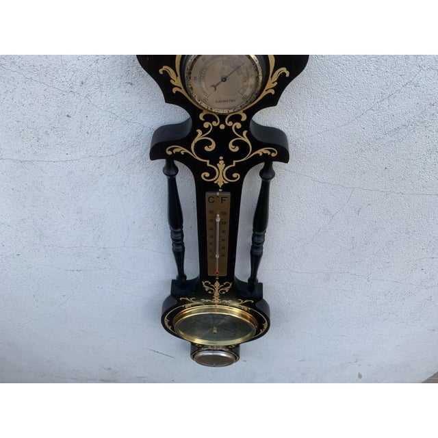 Vintage Barometer / Thermometer / Igrometer in Wood For Sale - Image 11 of 18