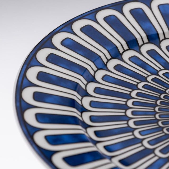 Ceramic French Ceramic Bleus Dailleurs Dessert Plates by Hermes for Hermès, 2000s, Set of 2 For Sale - Image 7 of 15