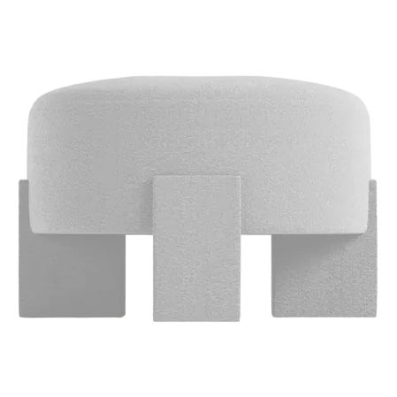 Cassete Puff in Boucle White by Alter Ego for Collector For Sale