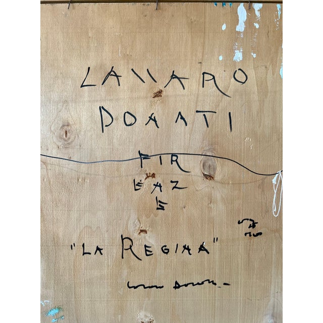 1960s Lazzaro Donati, Italian Modernist Surrealist Woman Color Oil Painting Lazzaro Donati La Regina, 1961 For Sale - Image 5 of 14