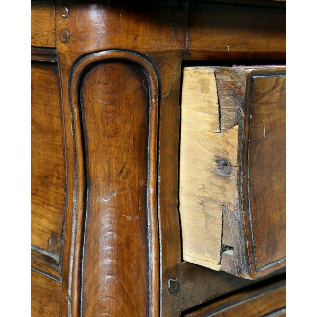 Louis XV Provincial Fruitwood Bombe Commode For Sale - Image 9 of 13