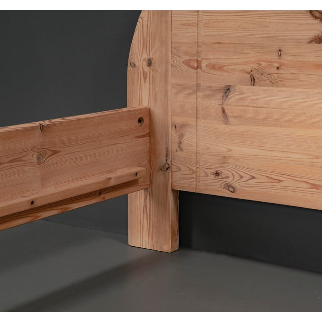 Vintage Swedish Double Bed in Pinewood, 1970s For Sale - Image 14 of 16