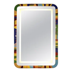 Aurea Led Light Mosaic Bathroom Mirror by Jonathan Amar Studio
