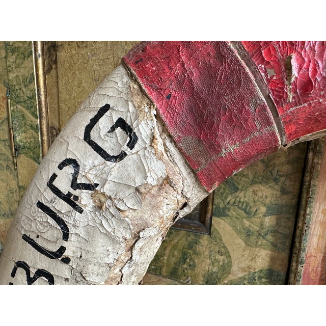 Textile Antique German Lifebuoy with Strong Patina For Sale - Image 7 of 15