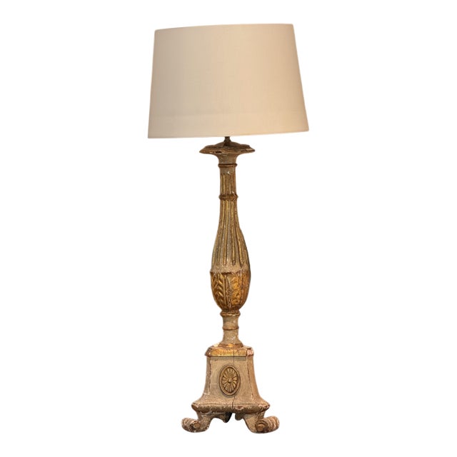 19th Century Converted Altar Stick Lamp For Sale