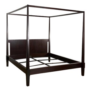 Christian Liaigre for Holly Hunt Re' Bed King Size Modern Mahogany Canopy Bed For Sale