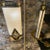An Elegant 1980s Mid-Century Modern Brass and Skin Italian Double Chandelier For Sale - Image 9 of 9
