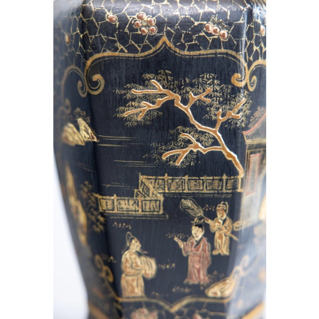 Antique Chinese Gilt Papier-Mâché Vases, a Pair For Sale - Image 10 of 12