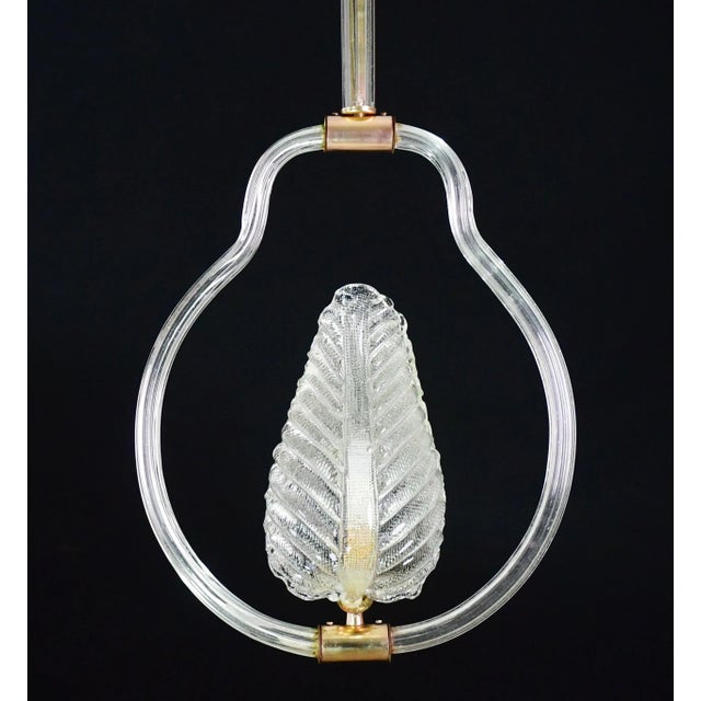 Glass Lovely Transparent Art Decò Barovier E Toso Pendant Light Murano Glass, 1940s For Sale - Image 7 of 14