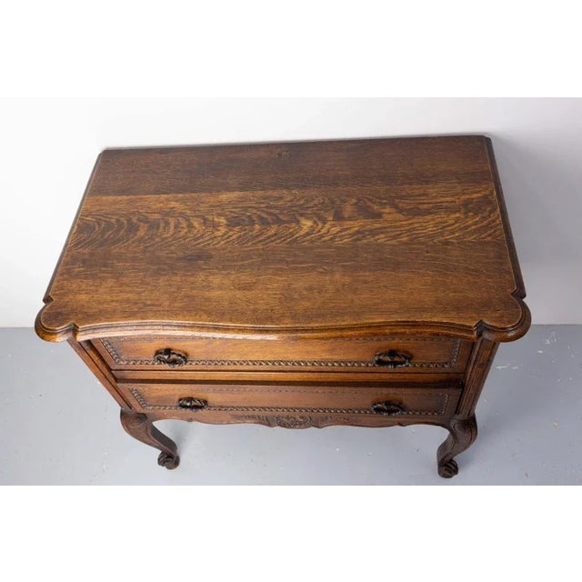 Wood Louis XV French Oak Commode Chest of Drawers, 1940s For Sale - Image 7 of 12