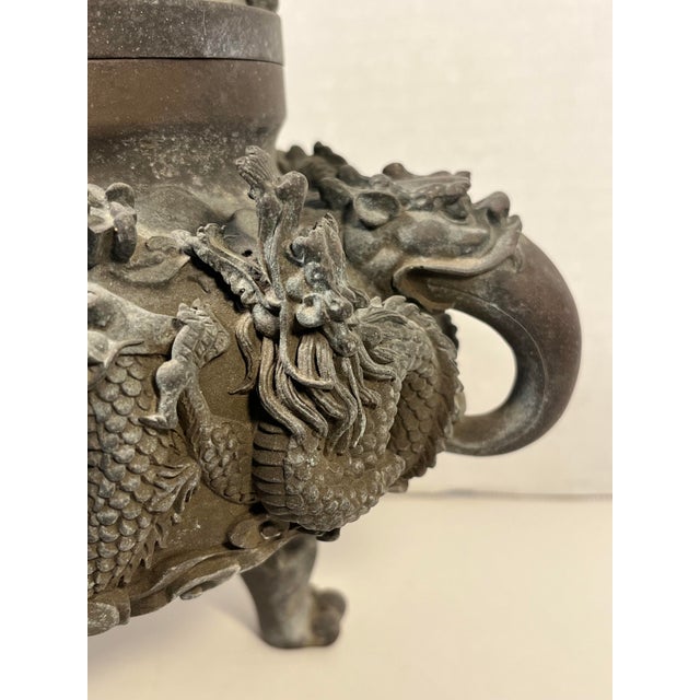 Chinese Antique Chinese Bronze Censer Incense Burner With Xuande Mark Heavy 13lb / 6kg For Sale - Image 3 of 15