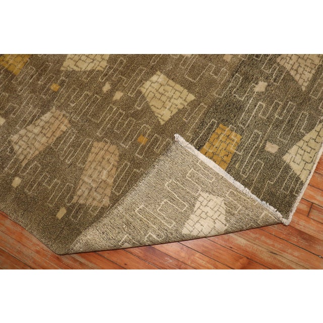 Mid 20th Century Zabihi Collection Turkish Zeki Muren Deco Square Rug - 7' x 7'6" For Sale - Image 4 of 12