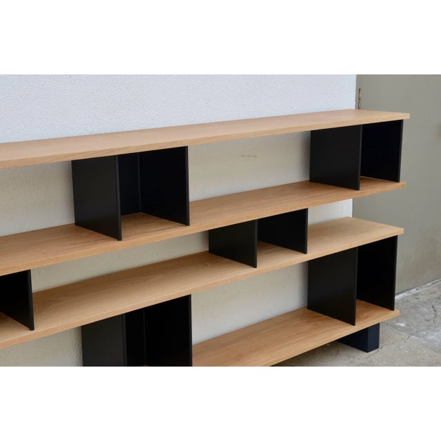 Not Yet Made - Made To Order Design Frères Low "Horizontal" Matte Black and Polished Oak Shelving Unit For Sale - Image 5 of 7