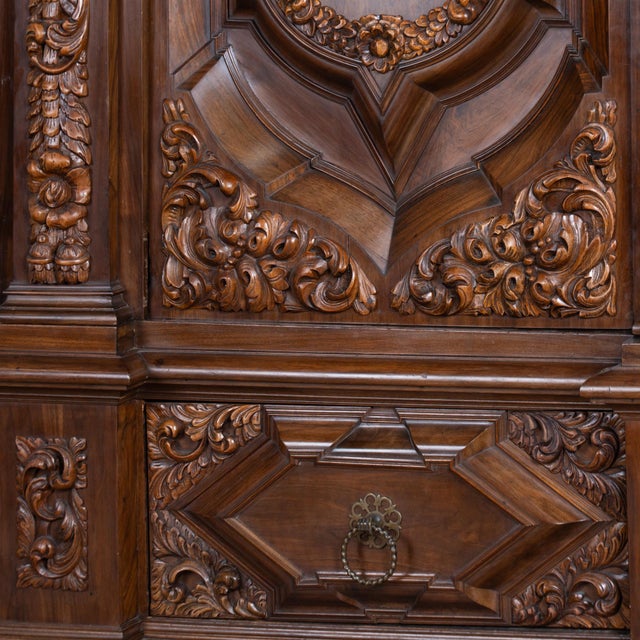 18th Century Large German Baroque Carved Cabinet Armoire For Sale - Image 10 of 13