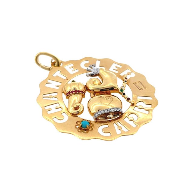 Early 21st Century Chantecler Capri 18k Large Logo Rooster Charm For Sale - Image 5 of 11