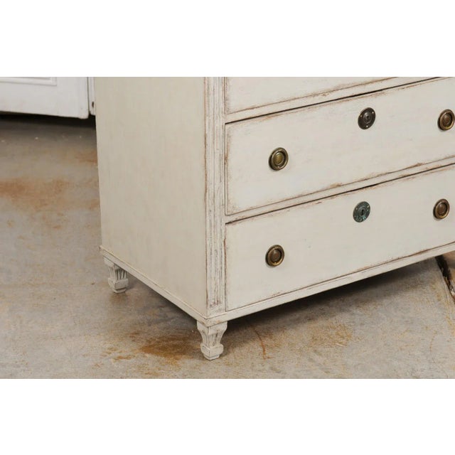 1865 Swedish Neoclassical Style Painted 3-Drawer Chest For Sale - Image 9 of 13