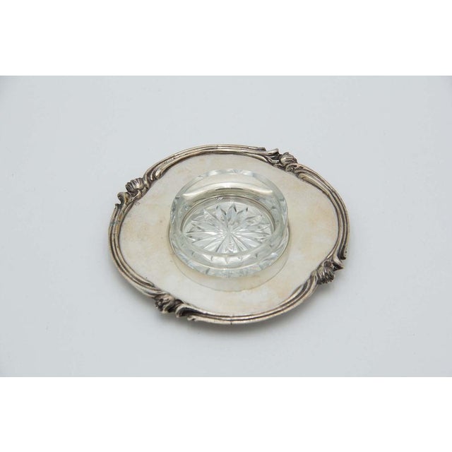 Butter Dish with Saucer in Embossed Silver For Sale - Image 4 of 4