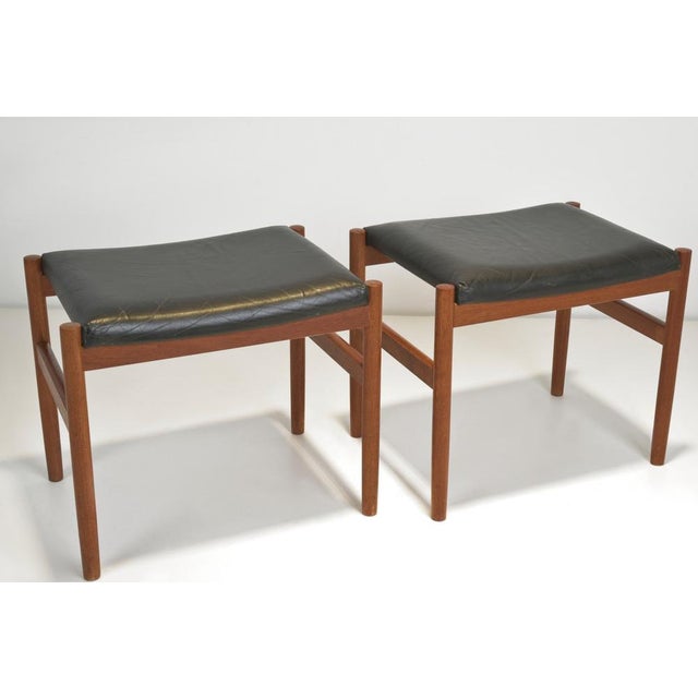 Teak Ottomans by Hugo Frandsen, 1960s, Set of 2 For Sale - Image 6 of 11
