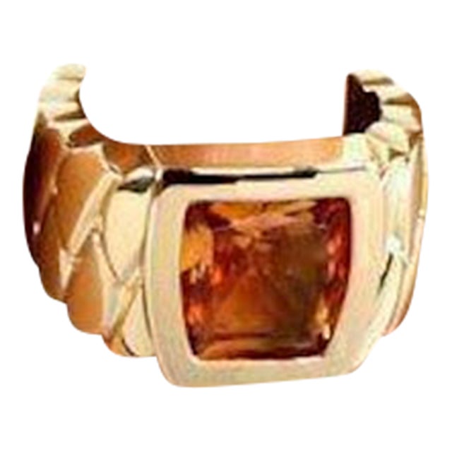 Cartier La Dona Citrine 18k Yellow Gold Band Ring W/Paper - Size 5.5 For Sale