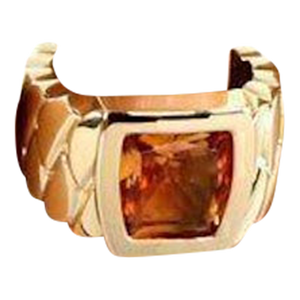 Cartier La Dona Citrine 18k Yellow Gold Band Ring W/Paper - Size 5.5