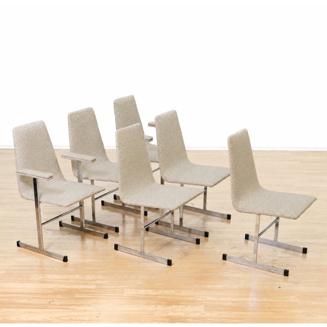 1970s Post Modern Chrome Dining Chairs by Tim Bates for Pieff Furniture, 1970s For Sale - Image 5 of 16