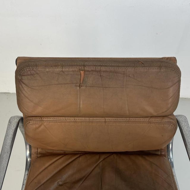Camel Leather Soft Pad Group Chair by Charles and Ray Eames for Herman Miller, 1960s For Sale - Image 6 of 11