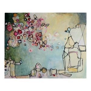Un Temoin (A Witness) 2019 Abstract Expressionist Figurative Acrylic and Oil Painting by Contemporary Artist Lynn Christian